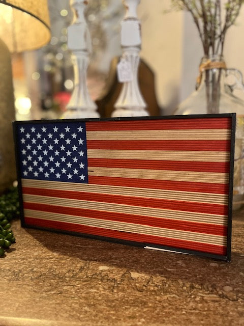 Mini American wooden Flag 13